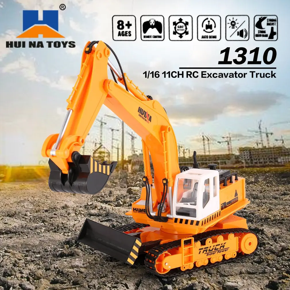 HUINA TOYS 1310 1/16 11CH RC Excavator Truck Engineering Construction Car Remote Control Vehicle with 680 rotation Light |