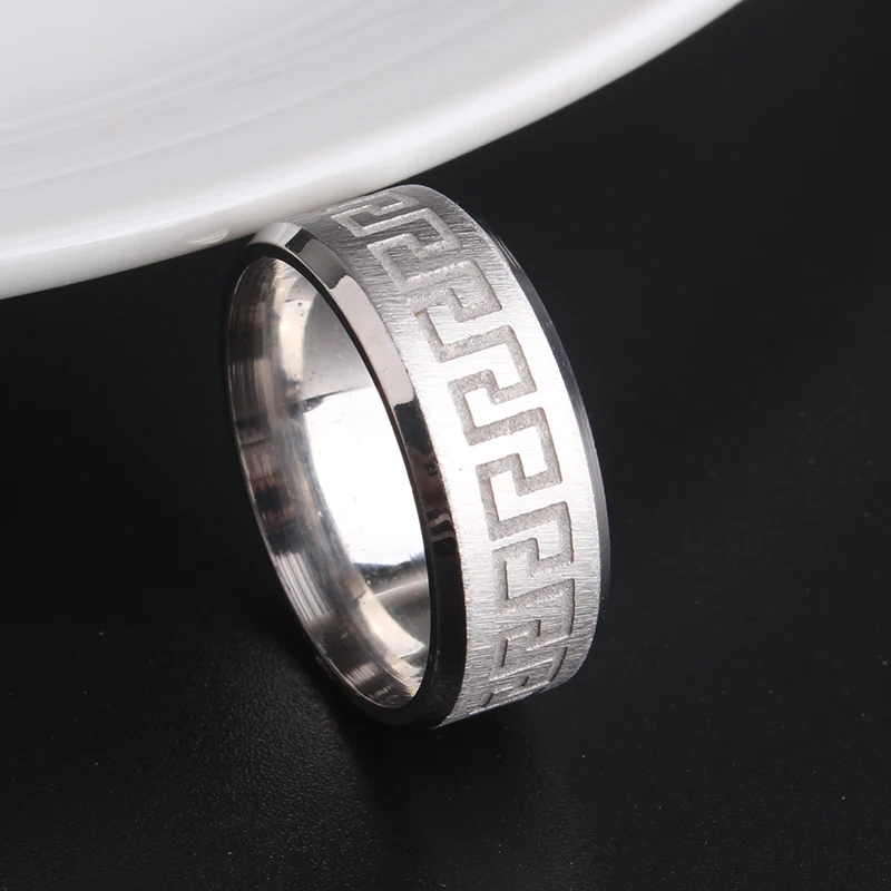 free shipping 8mm Silvery brushed Great Wall 316L Stainless Steel wedding rings for men women wholesale | Украшения и аксессуары