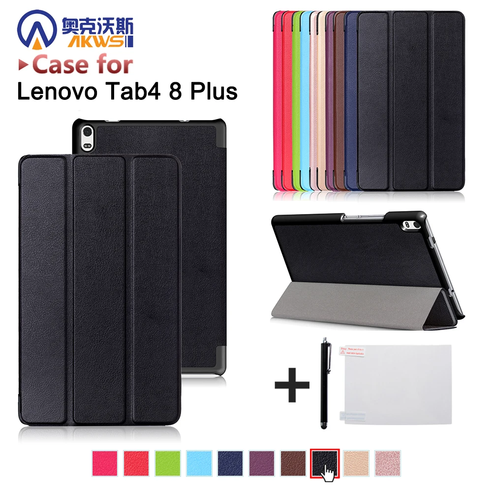 Чехол-книжка для lenovo TAB 4 " Plus TB-8704N/TB-8704F(новинка года выпуска) Ультратонкий Магнитный чехол с принтом+ подарок