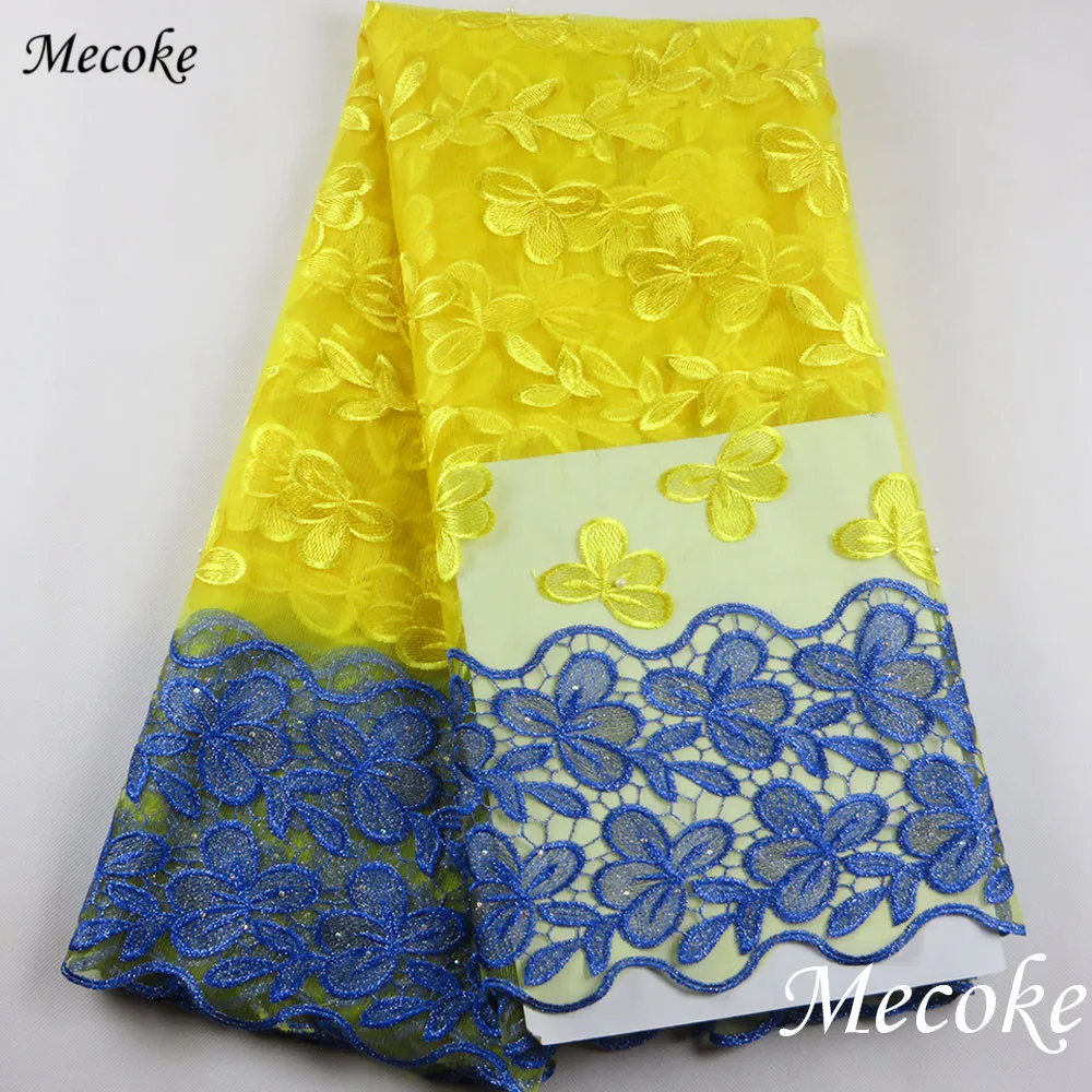 African Wedding cord Lace Fabric Latest Embroidered Nigerian Mesh Tulle French With Rhinestones High Quality lace | Дом и сад
