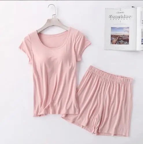 Летняя женская пижама из модала с коротким рукавом комплект 2 предметов домашняя