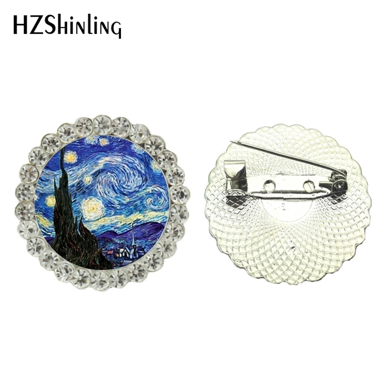 Брошь Винсента Ван Гога Звездная ночь с кристаллами|brooches for wedding|crystal broochbrooch fashion |