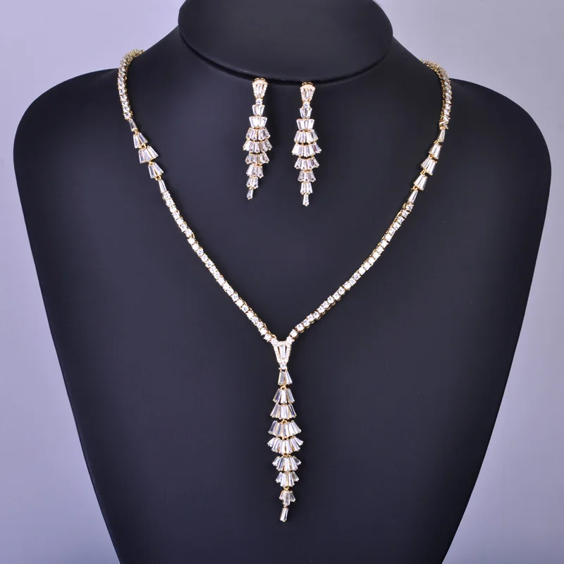 MECHOSEN потрясающие свадебные комплекты ювелирных изделий Кубический Цирконий