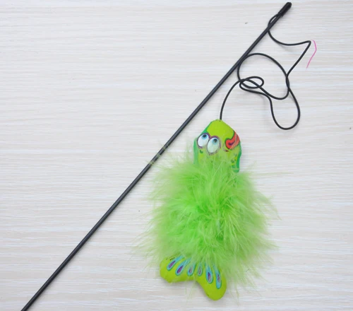 2PCS/LOT Wholesale Pet Products Feather Rod Interactive pet cat toy fish toys for cats catnip scratch FATCAT | Дом и сад