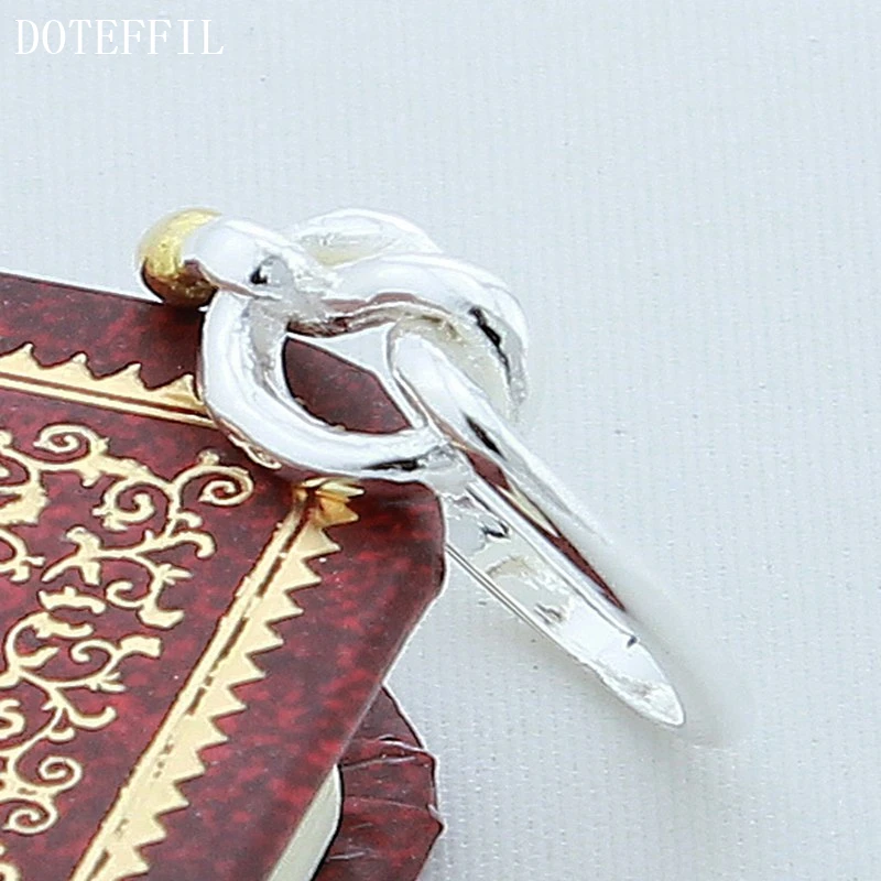 DOTEFFIL Стерлинговое Серебро 925 пробы шпагат золотые бусины кольцо для женщин