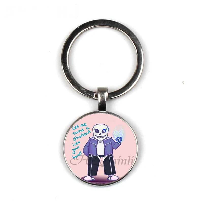 Игровой брелок Undertale круглый стеклянный для автомобиля|Брелоки| |