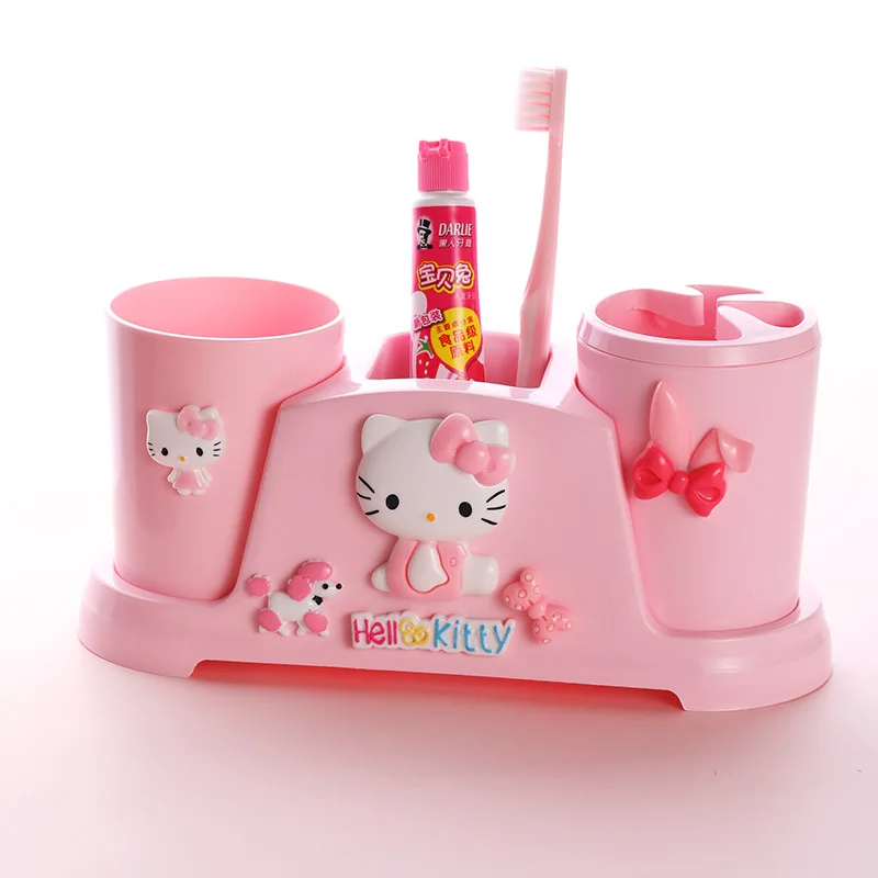 Милый рисунок Hello Kitty Зубная щётка держатель PP Материал защита для рта чашка