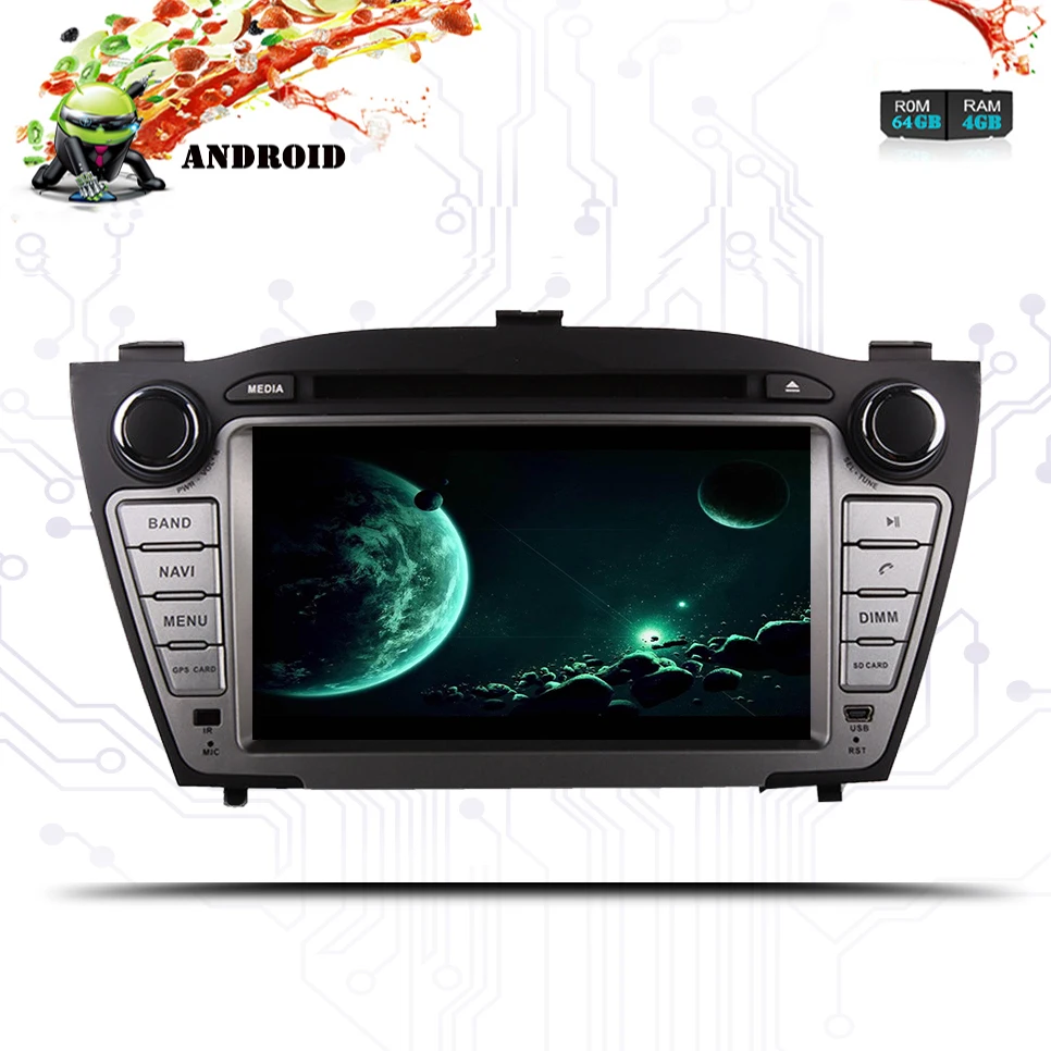 Головное устройство для HYUNDAI ix35 Tucson 2009 2014 2 Din Android 9 0 4G + 64G радио навигация GPS DVD