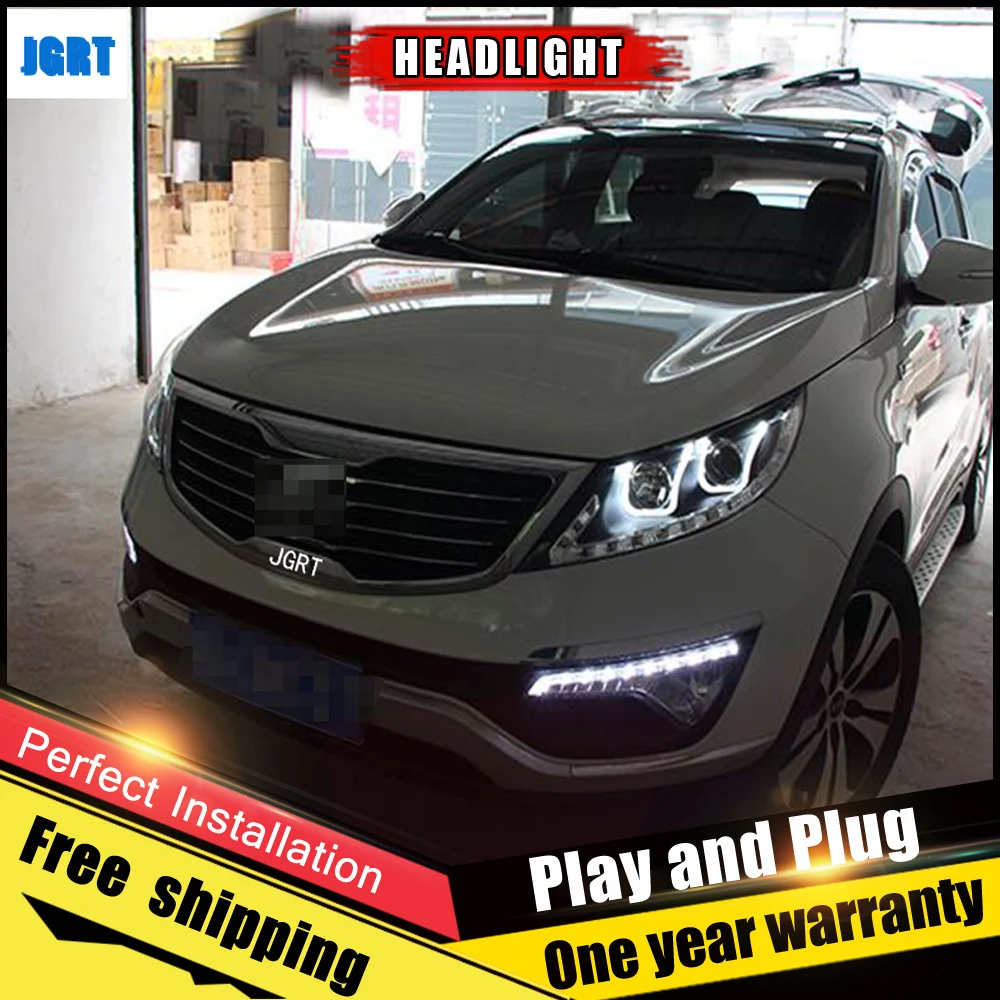 

Car Style LED headlights for Kia SportageR 2011-2013 for SportageR head lamp LED DRL Lens Double Beam H7 HID Xenon bi xenon lens