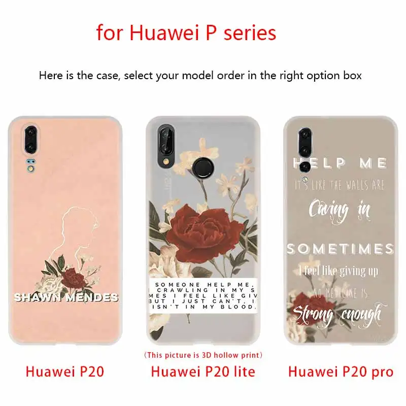 NAYIDA cute wallpaper shawn mendes New Case Silicone Soft TPU Cover For Huawei P50 P30 P40 P20 Pro P10 Lite P Smart Z 2019 2020 | Мобильные