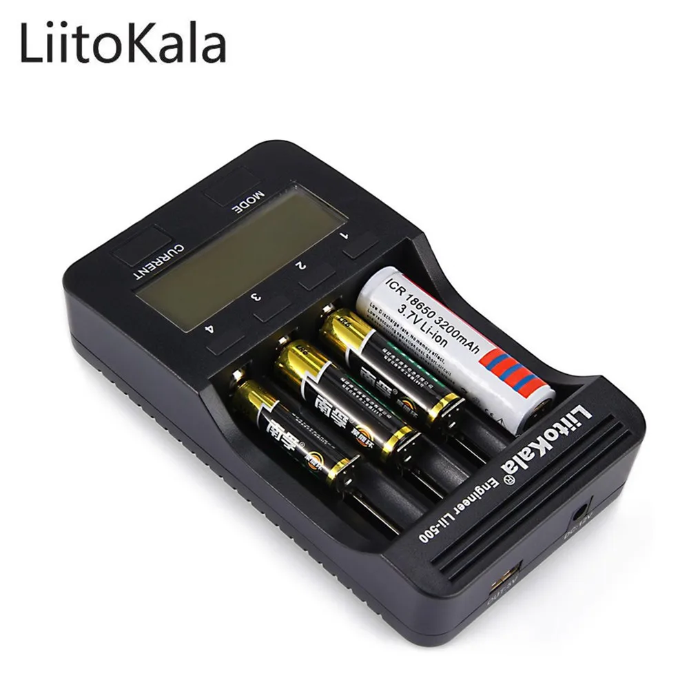 Оригинал Liitokala Lii 500 интеллектуальное 4 слота lcd литий ионное зарядное устройство +