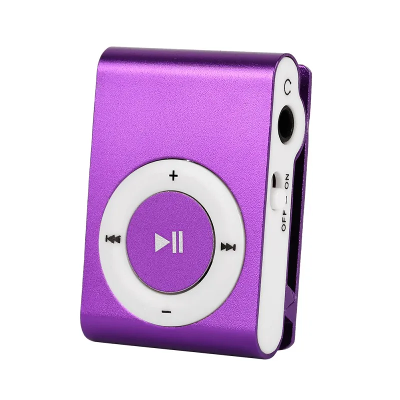 Фиолетовый 8 цветов портативный мини Mp3 музыкальный плеер Mp3 плеер Поддержка Micro TFCard слот USB MP3 S порт плеер USB порт с наушником - Цвет: Фиолетовый