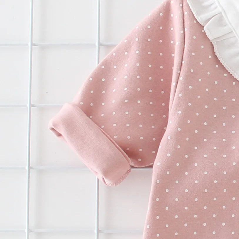 Baby Boy Clothes Newborn Toddler Polka Dot Print Long Sleeves Romper Headband 2 Pcs Clothing Sets For Infant Outfits | Мать и ребенок