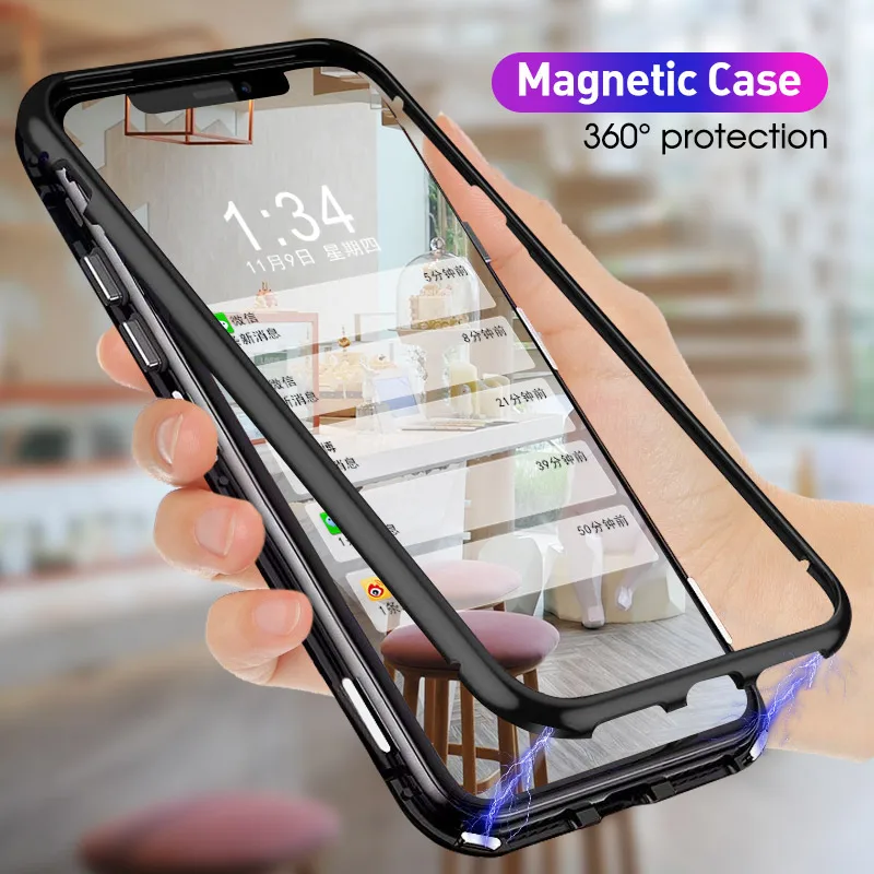 Магнитный чехол для huawei P30 P20 Pro mate 20 Lite 10 чехол из прозрачного стекла твердая задняя крышка защитный чехол для huawei Honor 8X чехол s