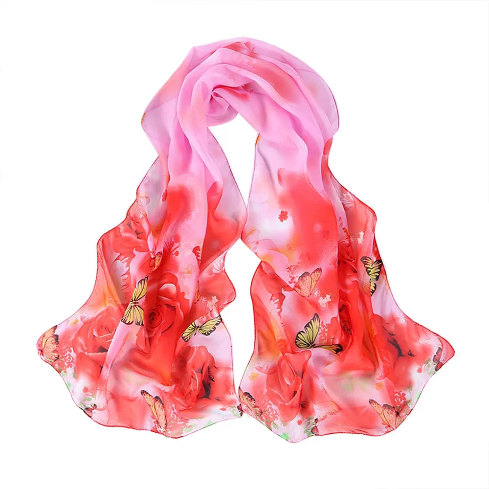 Красивые Для женщин s Новый Peony Pattern длинный палантин шарфы шали Обёрточная бумага