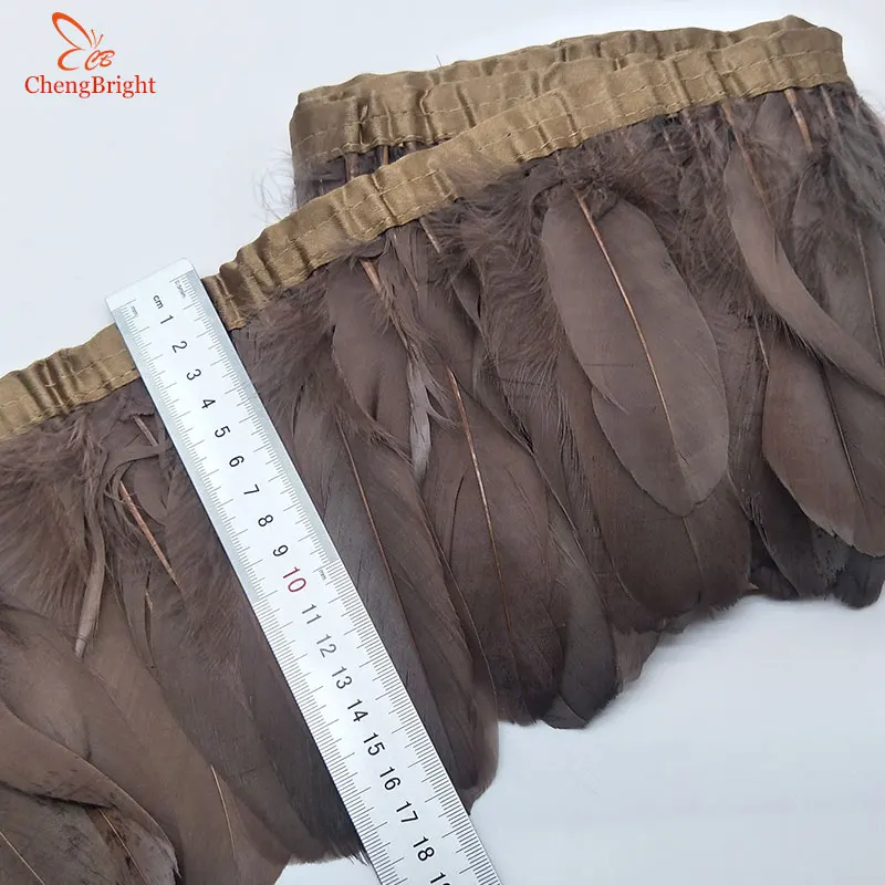 

ChengBright New Goose Feather Trims 10Yards Dyed Goose Feather Ribbon Fringes Goose Feather Cloth Belt 5-6inch/13-18cm Q