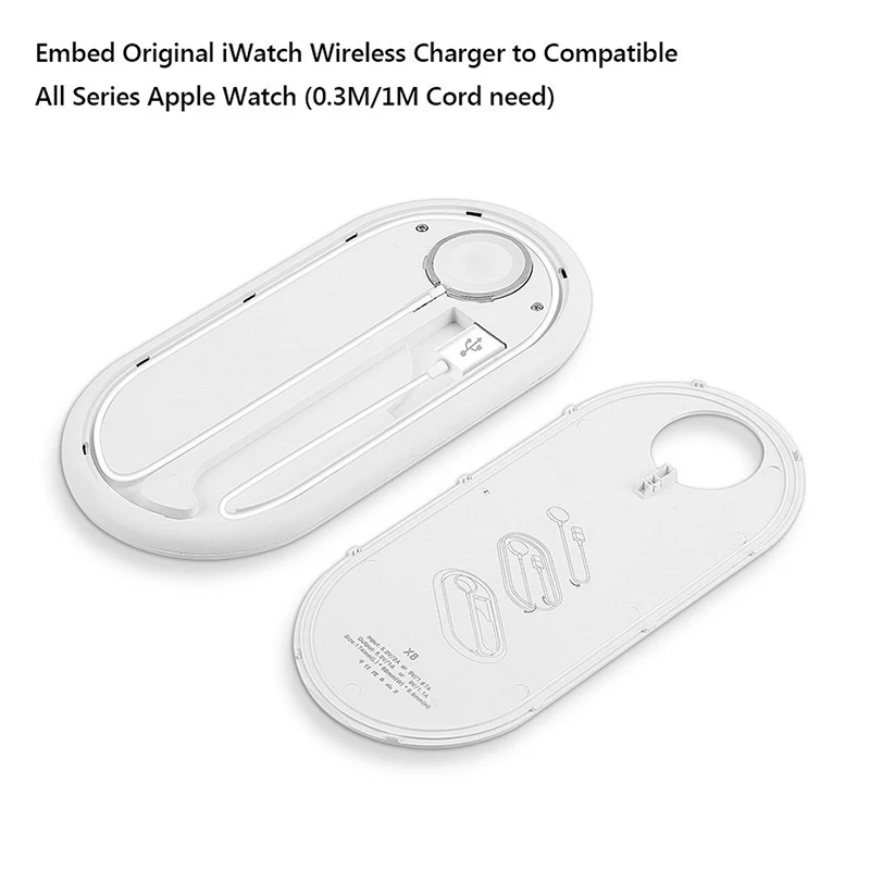 Беспроводное зарядное устройство 2 в 1 для Apple Watch 6 5 4 3 se Series iWatch зарядная док