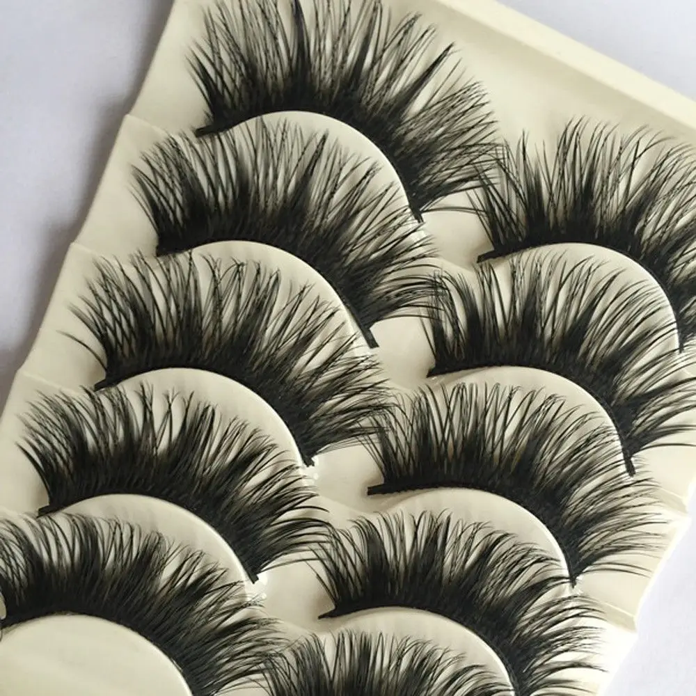 5 Pairs/set Beauty Thick Makeup False Eyelashes Long Black Nautral Handmade Eye Lashes Extension Tools | Красота и здоровье