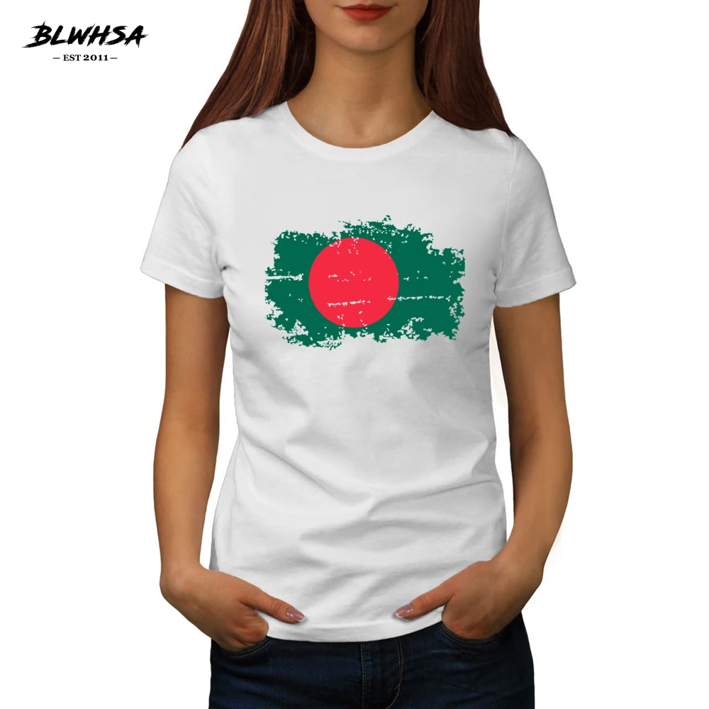 Женская футболка BLWHSA Bangladesh Flag Повседневная брендовая с коротким рукавом женская