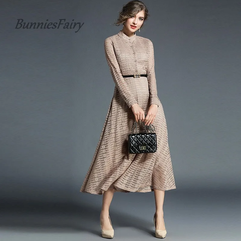Bunniesfairy 2018 Весна Стенд ошейник с длинным рукавом Однобортный выдалбливают