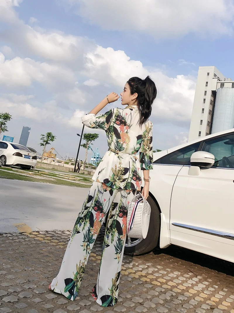 Комплект из 2 предметов женская шифоновая куртка кардиган с принтом и отложным