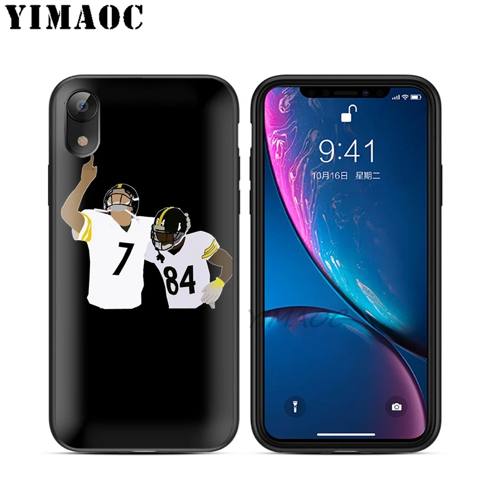 YIMAOC Antonio Brown AB84 Soft TPU Black Silicone Case for iPhone X or 10 8 7 6 6S Plus 5 5S SE Xr Xs Max |