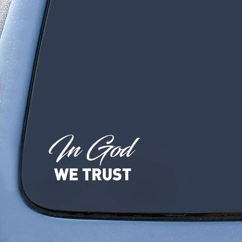 QYPF 15.6cm*7.8cm Fashion In God We Trust Car Sticker Black Silver Vinyl Motorcycle Car-styling Decal C15-1726 | Автомобили и