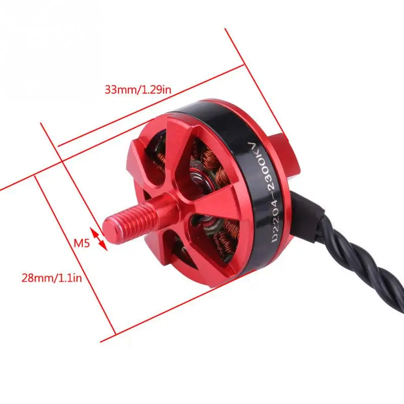4 шт./компл. D2204 2300KV 2 3S бесщеточный двигатель для 250 260 280 RC Racing Multirotor Drone M5 диаметр