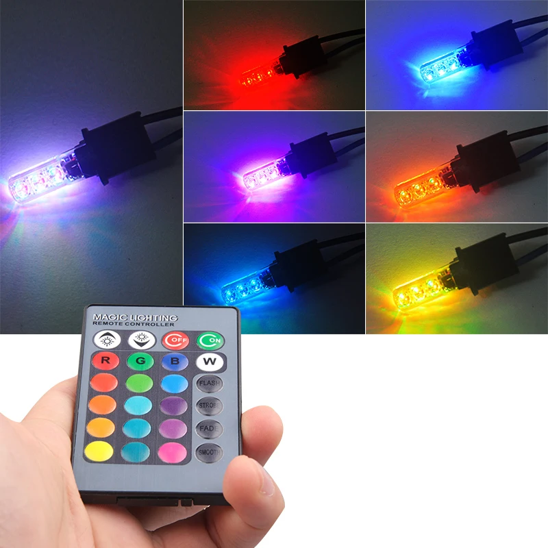 Светодиодные RGB лампы T10 W5W с дистанционным управлением для BMW E46 E39 E91 E92 E93 E28 E61 F11 E63