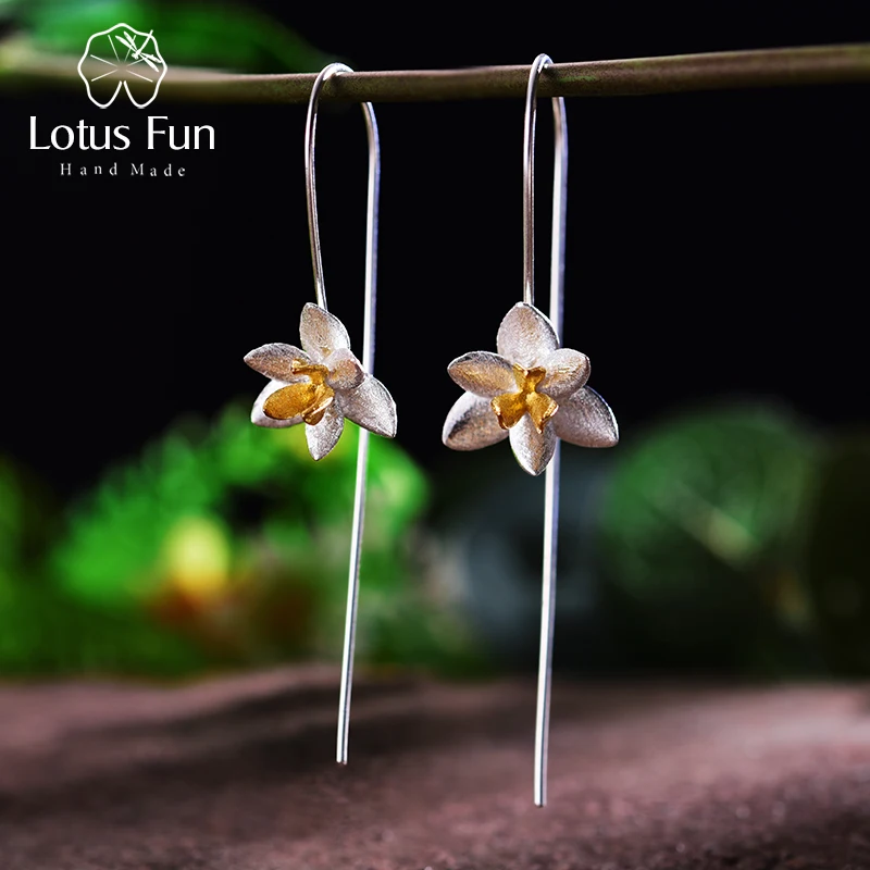 Lotus Fun реальные 925 Серебро Природный оригинальный ручной Ювелирные украшения