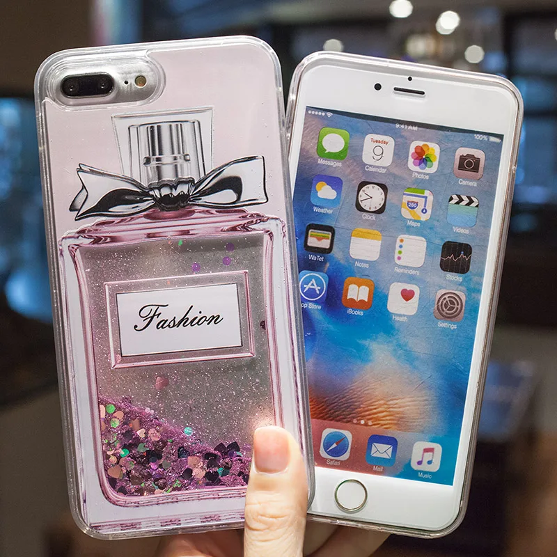 Блестящий чехол BROEYOUE для iPhone 5 с динамической жидкостью SE 6 6S 7 8 Plus мобильного