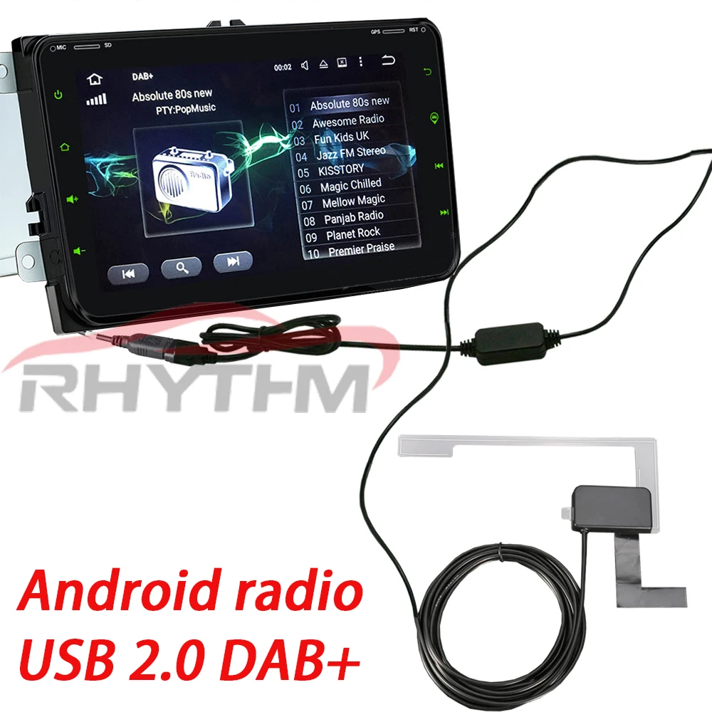 С тюнером dab android 4 ядра 2 din Автомобильная магнитола с gps навигацией Wi Fi + Bluetooth радио
