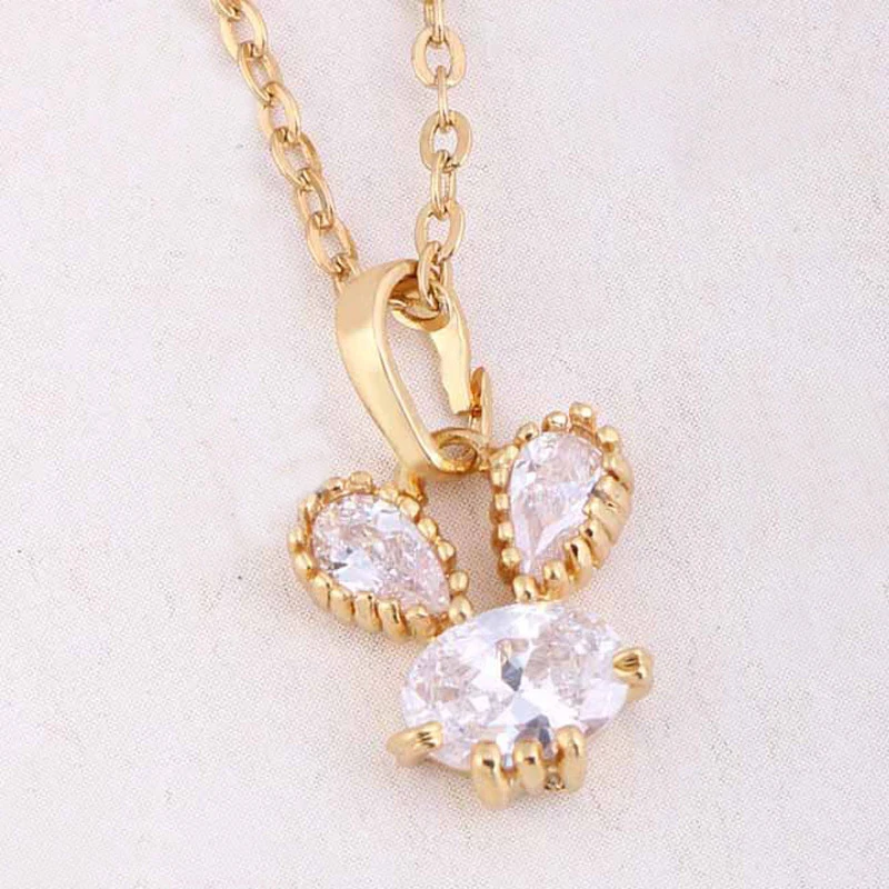 Милые животные ювелирные изделия из желтого золота Цвет Ясно Циркон CZ цепочка с