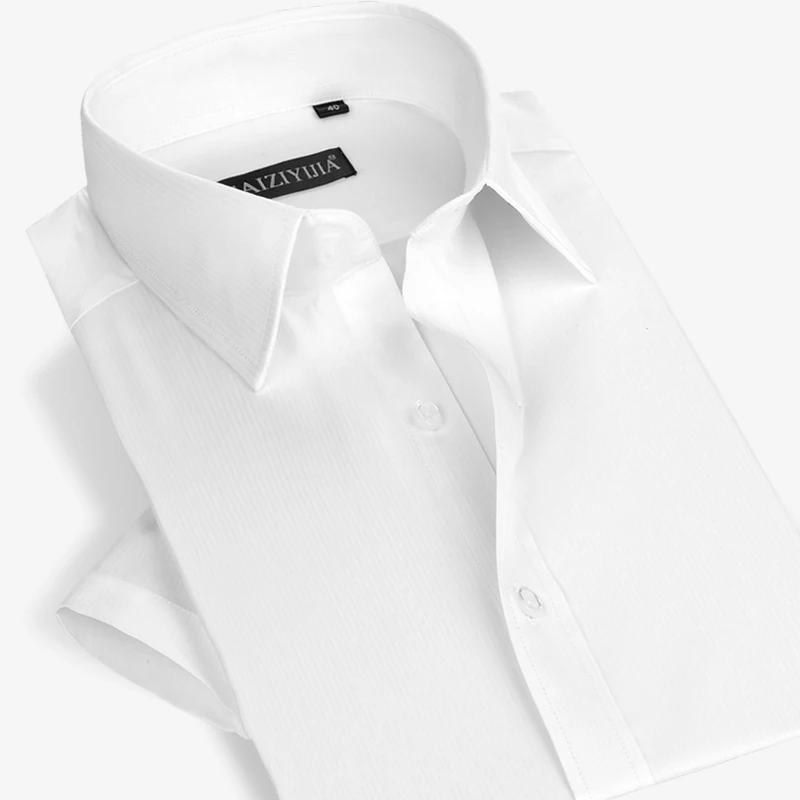 Модная деловая Мужская рубашка с коротким рукавом известный бренд белые розовые