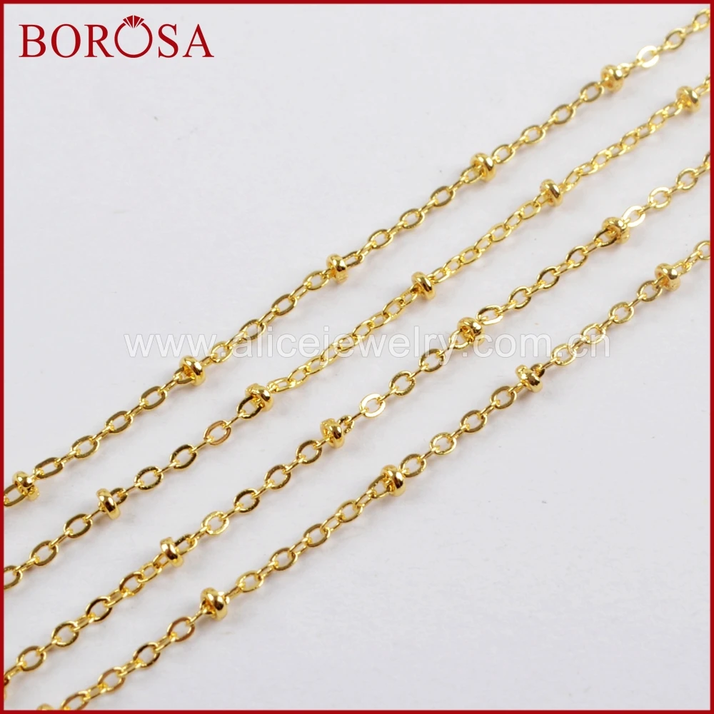 Круглые Подвески BOROSA из натуральной ракушки с 16 дюймовыми цепочками золотого