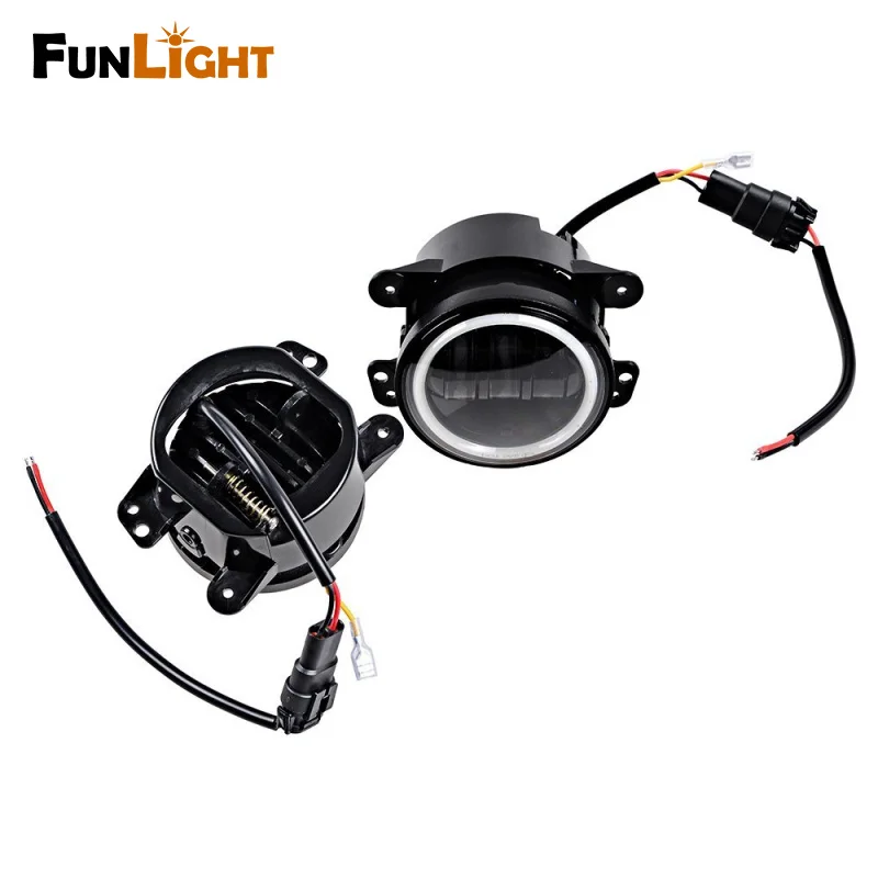 Funlight 4 дюйма светодиодные противотуманные фары с белым Halo Кольцо DRL для 1997-2017 Jeep