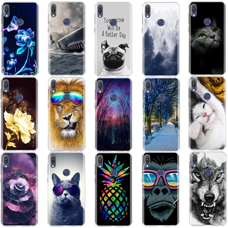 For Asus Zenfone Max Pro M1 ZB601KL Case Silicone Protective 3D Cute Flower Bags ZB602KL X00TD Phone Cases | Мобильные телефоны и