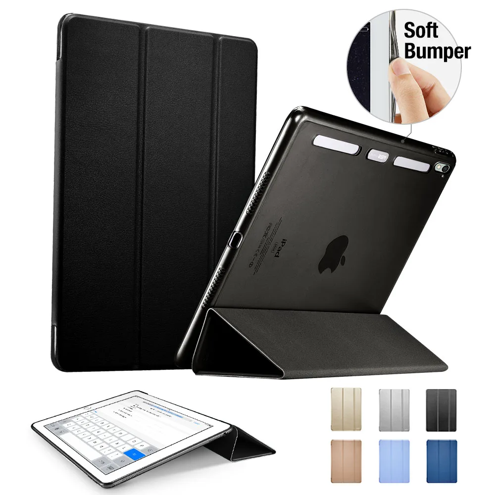 Для iPad Pro 9,7 чехол ТПУ Мягкий край ESR смарт-чехол для Apple iPad Pro 9,7 дюйма чехол из искусственной кожи A1673/A1674/A1675 - Цвет: Black