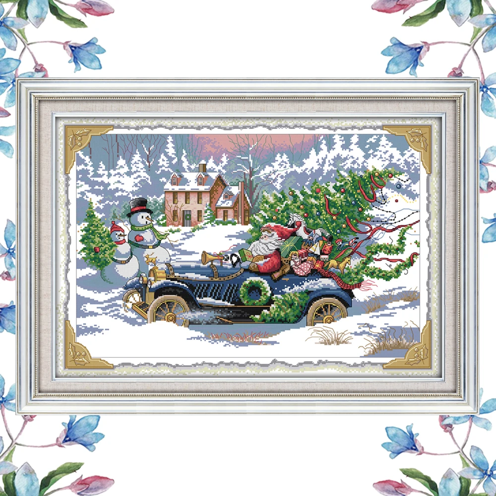 Набор для вышивки крестом NKF Roadster Santa набор рукоделия рукоделие вышивка печатный