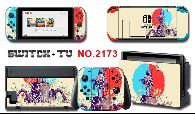 Для nintendo Switch Pain sticker консоль Dock Joy Con полное покрытие цветной бумажной кожи Закаленное стекло протектор экрана от 2000-2305