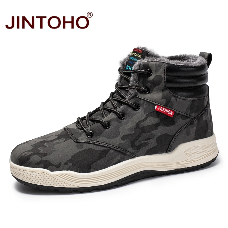Супер теплые зимние мужские ботинки JINTOHO высококачественные водонепроницаемая