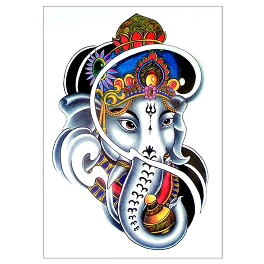 Белый слон Временные татуировки боди арт флэш наклейки 12*20 см водонепроницаемый