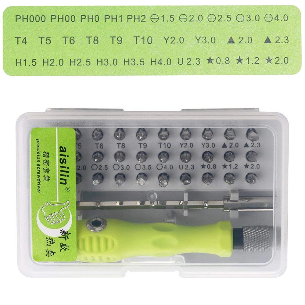 32 в 1 Мини прецизионных отверток Набор бит Phillips Torx шестигранные с магнитным