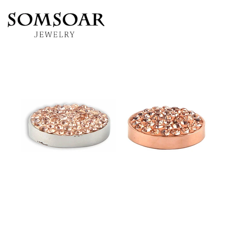 

Somsoar Jewelry 12MM Interchangeable Champagne Magnet Coin Fit For Cambio Leather Warp Bracelet 10pcs/lot