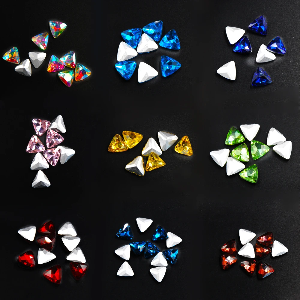 Стразы стеклянные с треугольными гранями 6/8/10 мм | Дом и сад