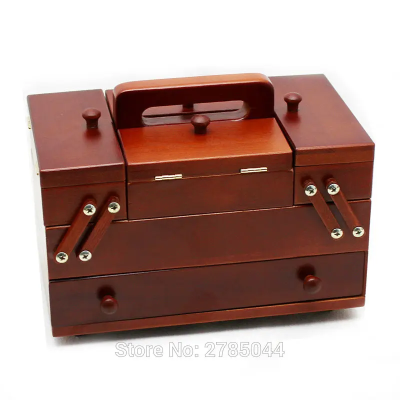 Sanbest винтажный Натуральный Деревянный швейный ящик ручка поставщик швейных