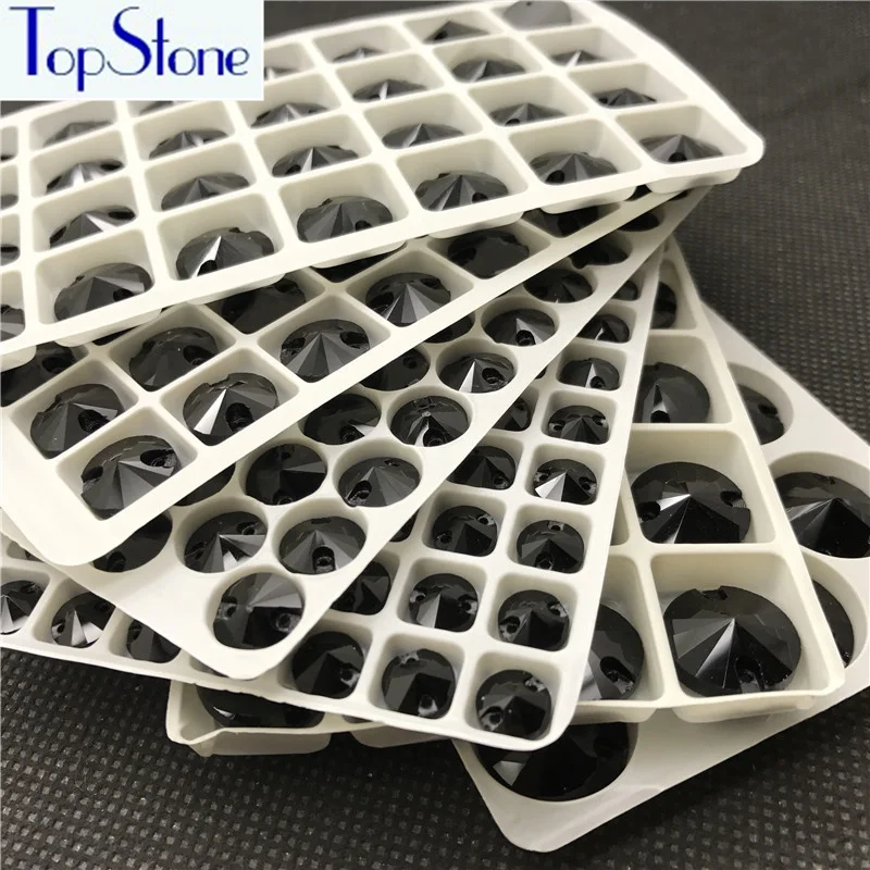 Topstone Jet Black Rivoli пришивные стразы плоские стеклянные кристаллы круглые камни для