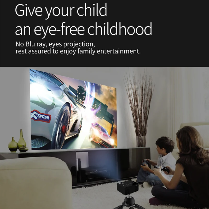 Everycom T200 мини проектор с сенсорными клавишами HDMI USB AV видеоигра портативный