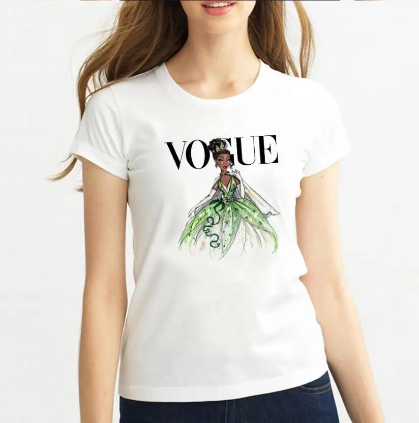 2018 VOGUE панк принцесса футболка с принтом женская забавная Harajuku коротким рукавом