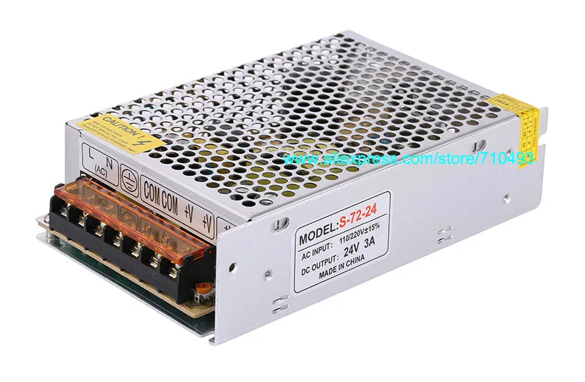 Одиночный выход импульсный источник питания 24 V 3A 72W Трансформатор 110V 220V AC к DC SMPS